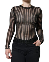 Dolce & Gabbana Black Stripe See Through Long Sleeves Top -   -  Dolce & Gabbana.